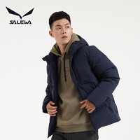 SALEWA 沙乐华 户外羽绒服男保暖加厚连帽防风冬季徒步登山外套SWADI91046 幕深蓝 3XL