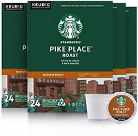 STARBUCKS 星巴克 派克市场中度烘焙咖啡胶囊，适用于Keurig咖啡机，4盒装，每盒24粒，共96粒K-Cup胶囊咖啡