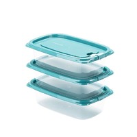 有券的上：CHAHUA 茶花 厨房收纳保鲜塑料储物盒 蓝色3个装