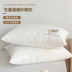 OBXO 源生活 抗菌纤维枕芯酒店家用枕头 A类母婴级全棉可水洗 一对装48*74cm
