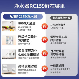 九阳（Joyoung） 净水器家用厨房超滤直饮厨下式净水机自来水前置过滤器旗舰升级版 JYW-RC159