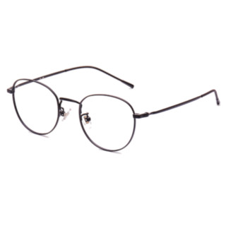 潮库 95123 黑色纯钛眼镜框+1.61折射率 防蓝光镜片