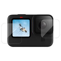 TELESIN 适配GoPro配件GOPRO10 9钢化膜运动相机镜头屏幕前后显示屏高清保护贴膜 gopro10/9高清膜2套