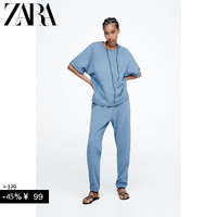 ZARA 秋冬新款 女装 高腰弹力腰身塑胶休闲长裤 6050953 400