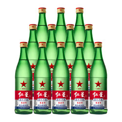 红星 二锅头 绿瓶 46%vol 绵柔型白酒 500ml*12瓶 整箱装