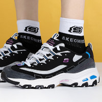 SKECHERS 斯凯奇 女D'LITES黑白熊猫鞋复古厚底防滑休闲鞋11947-BKBL