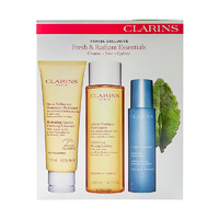 CLARINS 娇韵诗 法国进口 CLARINS 娇韵诗礼盒套装三件套棉花籽温和泡沫洗面奶125ml+温和柔肤水化妆水200ml+不死鸟乳液50ml