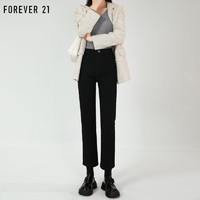 FOREVER 21 FOREVER21黑色烟管牛仔裤女秋冬加绒新款高腰显瘦小个子直筒裤子