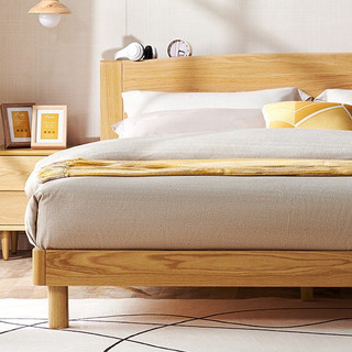 QuanU 全友 DW1035+105171+DW1016系列 北欧实木床+床垫+床头柜