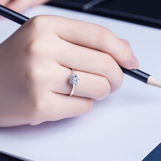ZOCAI 佐卡伊 花火系列 W02967 女士雪花18K白金钻石戒指