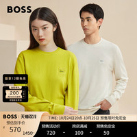 HUGO BOSS秋冬男女同款编织徽章棉加羊绒混纺毛衣