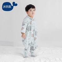 米乐鱼婴儿睡袋夹棉保暖睡袋儿童分腿睡袋宝宝防踢被智能调温排汗透气 大双色熊绿-厚夹棉 100码