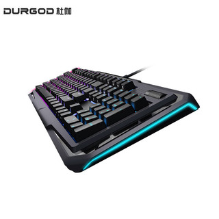 DURGOD 杜伽 GK90有线游戏机械键盘104键 RGB背光轴电脑吃鸡电竞英雄联盟LOL带手托 RGB（黑色）光红轴