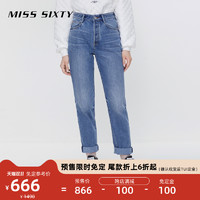 MISS SIXTY 冬季新款含羊绒牛仔裤女轻盈暖直筒高腰长裤