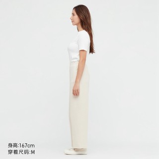 UNIQLO 优衣库 女装华夫格弹力松紧直筒裤春秋休闲起居睡裤450209 445895