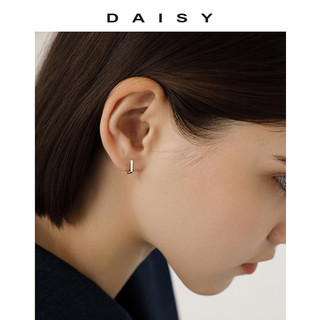 Daisy dream 几何方形耳钉女纯银耳圈简约小巧设计感耳环养耳2022年新款潮耳饰