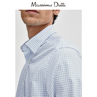 Massimo Dutti 男装 修身版型格纹休闲长袖衬衫 00133350403
