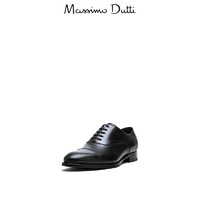 Massimo Dutti 男鞋 黑色系带真皮时尚牛津鞋商务正装鞋 12254950800