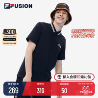 FILA 斐乐 FUSION斐乐潮牌短袖POLO衫男2022秋新款纯棉网球运动上衣男