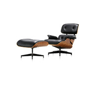 赫曼米勒 Eames 休闲沙发椅+脚凳 胡桃木+黑色