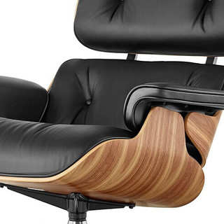 HermanMiller 赫曼米勒 Eames 休闲沙发椅+脚凳 胡桃木+黑色