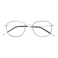 裴漾 近视眼镜超轻纯钛眼镜框黑色+配1.60防蓝光护目镜片(度数留言)