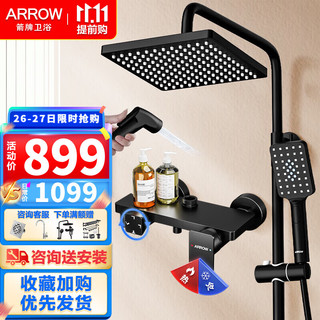 ARROW 箭牌锁具 箭牌（ARROW） 淋浴花洒套装 黑色淋浴花洒淋浴器喷头