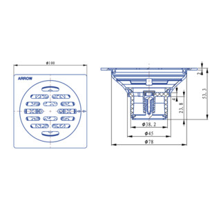 ARROW 箭牌卫浴 AE5150M 厨卫地漏 100*100mm