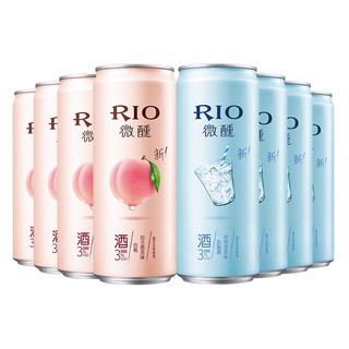 RIO 锐澳 洋酒预调酒醺乳酸菌白桃鸡尾酒套装330ml*8罐预调酒两种口味