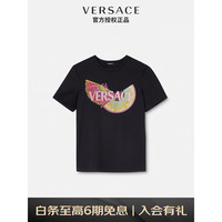 VERSACE 范思哲 22秋冬 奢侈品女士刺绣Logo设计短袖棉T恤1006536-1A04552-2B070 36