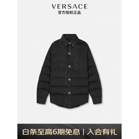 VERSACE 范思哲 22秋冬 奢侈品男士棉衣束腰设计黑色夹克外套1006035-1A04129-1B000 48