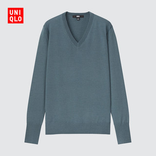 UNIQLO 优衣库 女装精纺美利奴V领针织衫(长袖秋冬纯羊毛毛衣薄衫)441187