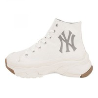 MLB 新款Chunky High NY舒适厚高休闲帮帆布鞋男女同款白色32SHU111150I