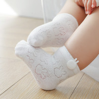 安茵儿 22年夏款婴儿袜子婴幼宝宝地板袜女童中筒袜子防蚊袜