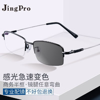 JingPro 镜邦 日本进口1.56极速感光变色镜片（变黄/变蓝/变粉/变灰）+超轻TR/合金镜框多款