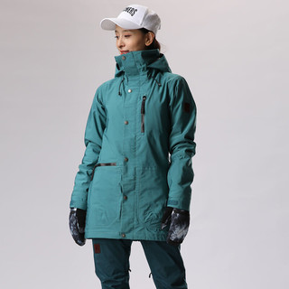 RUNNING RIVER 极限 户外女士单板双板防风保暖防水透气女式纯色滑雪服上衣N7431N 绿色578 XS-34