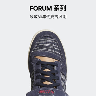 adidas 阿迪达斯 官方三叶草FORUM 84 LOW男女低帮休闲篮球鞋GX8564 深藏青蓝/棕色 42(260mm)