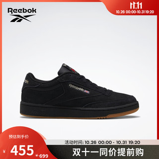 Reebok锐步官方男鞋女鞋CLUB C经典复古舒适运动休闲板鞋H68690 G57634-黑色 中国码:35(23.3cm),US:4.5