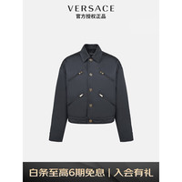 范思哲 VERSACE 22秋冬 奢侈品男士金属徽标装饰黑色外套1006722-1A04650-1B000 46