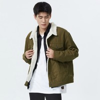 Levi's 李维斯 男士牛仔军绿仿羊羔绒外套 16365-208662