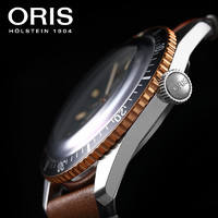 ORIS 豪利时 潜水65年复刻版青铜外圈绿盘男士机械腕表