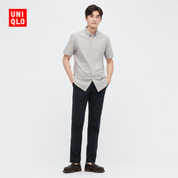 优衣库 男装 牛津纺衬衫(短袖 休闲 通勤 衬衣) 447008 UNIQLO