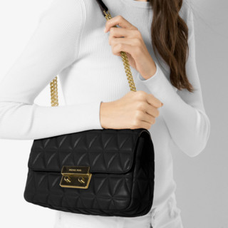 MICHAEL KORS 迈克·科尔斯 SLOAN系列 女士大号皮质链条单肩包 30S7GSLL3L BLACK 黑色