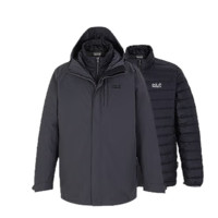 Jack Wolfskin 狼爪 男子三合一冲锋衣 5119673-6230 乌木黑 XL