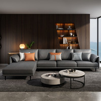 几度 科技布沙发意式简约小户型客厅北欧布艺沙发极简轻奢网红