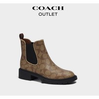 COACH 蔻驰 女士经典logo切尔西靴 CC781_KH/BK