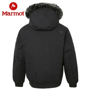 Marmot土拨鼠秋冬新款700蓬鹅绒保暖毛领飞行夹克羽绒服