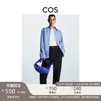 COS 女装 标准版型直筒灯芯绒奇诺裤蓝色2022秋季新品1011777011