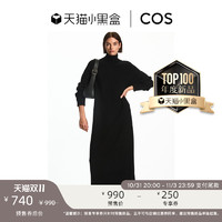COS 女装 宽松版型高领长款羊毛连衣裙黑色2022秋季新品0996230010