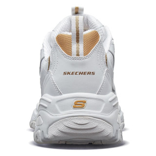 Skechers斯凯奇官方 厚底小白鞋男女情侣款复古透气休闲运动鞋11931/52676  WGD奶白色/金色 43